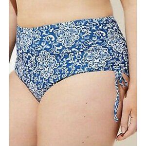 Bikini Bottom Bathing Suit Separate blue & white LOFT PLUS sz 18 nwt